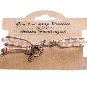 Pink Gemstone Wrap Bracelet